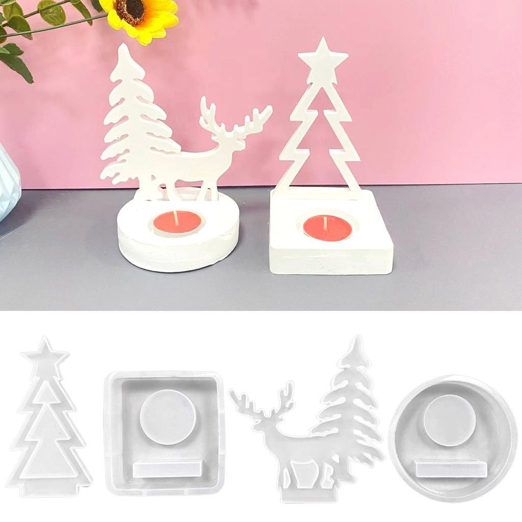 Sturdy Silicone Craft Holder Molds 2 Pieces Multipurpose Candlestick Accessory Reusable Home Decoration for Weddings