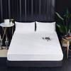Waterproof Fitted Sheet King Mattress Protector Cover Solid Color Breathable Fabric Easy To Install King Size Mattress Cover Protector