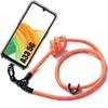 Case - BOOLING - for Samsung Galaxy A33 5G - Reinforced Protection - Shockproof - Removable Orange Lanyard