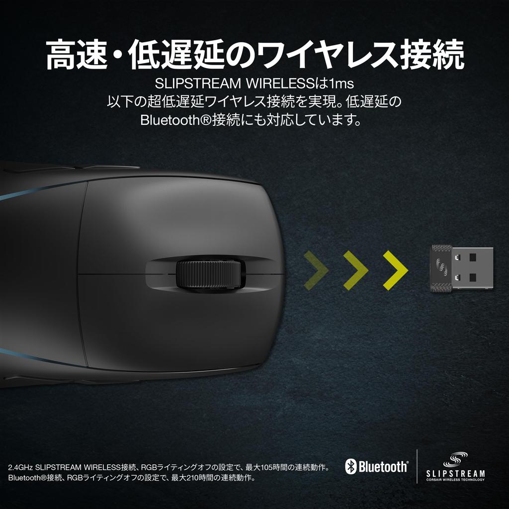CORSAIR M75 WIRELESS Lightweight RGB Gaming Mouse iCUE Compatible for FPS 89g 26000 DPI QUICKSTRIKE Wireless Connection Black Bluetooth/SLIPSTREAM