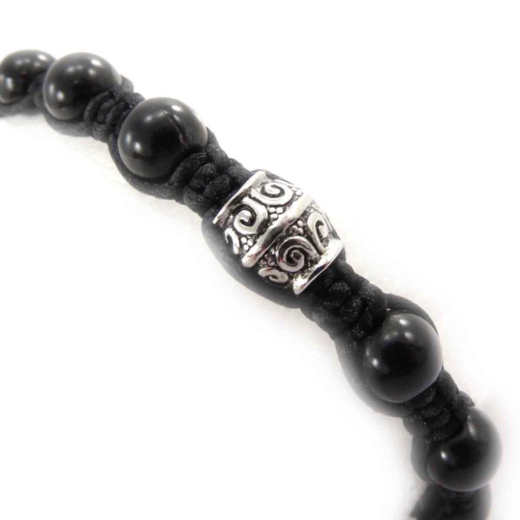 Les Trésors De Lily [J8534] - Black 'Shambhala' Ethnic Bracelet
