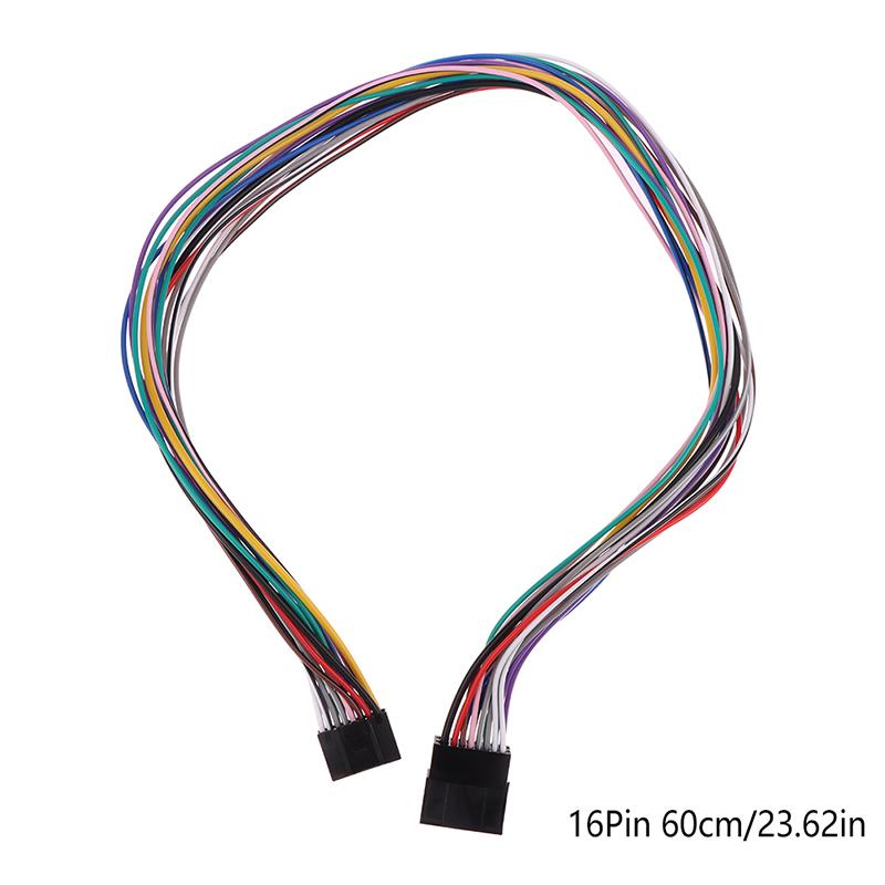 16 Pin Universal Car Stereo Radio Iso Wire Harness Kits Power Speak Acc Extension 60Cm Adapter Cable For Android Player