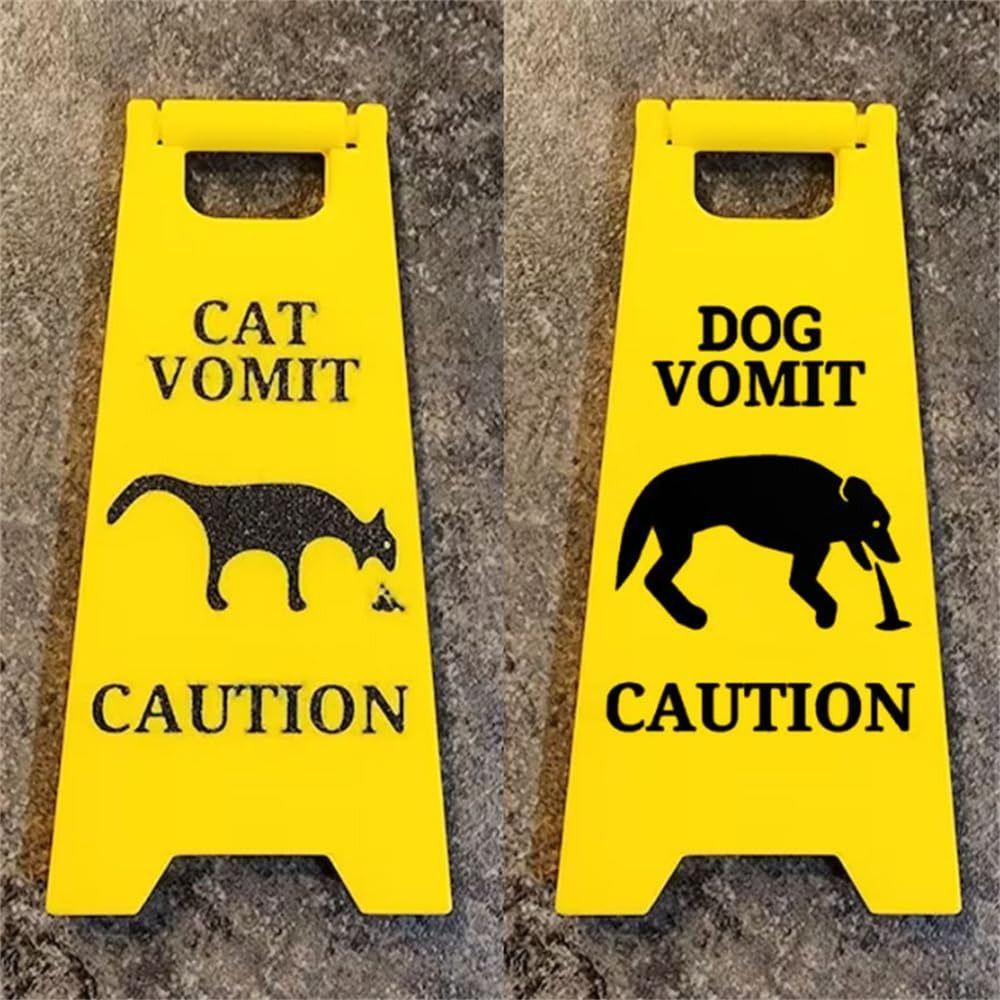 Funny Dog Vomit Sign Gift Warning Sign Fashion Cat Vomit Sign