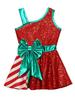 Girls Christmas Shiny Sequin Sleeveless Dress Ballet Dance Leotard Dress Christmas Party Performance Costume