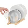 Dish Dying Rack 4/6/8 Grids Thick Wood Stable Anti-skid Cabinet Pot Lid Plate Cup Organizer Cutting Board Holder Dish Organization Drainage Stand