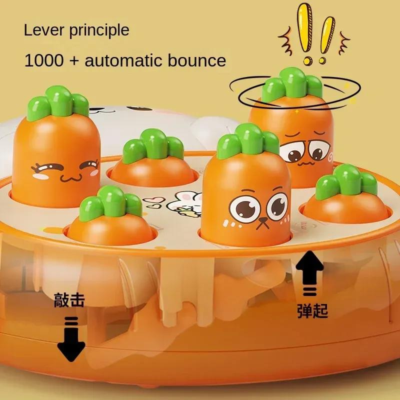 Kids Whack A Mole Game Educational Toy with Carrot Hammer Interactive Learning Play Set for Toddlers Age 4-6 Years