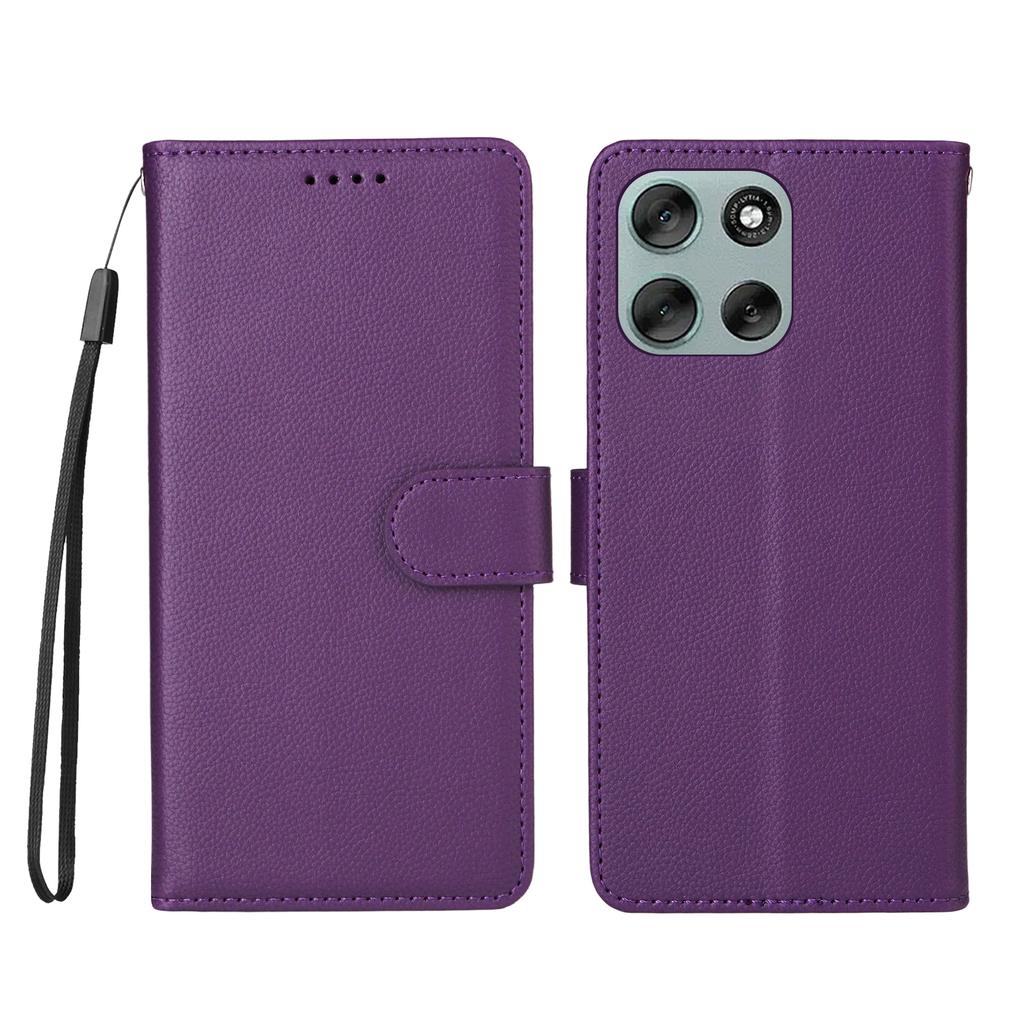 For Motorola Moto G56 5G Case RFID Blocking 3 Card Slots PU Leather Phone Cover with Wrist Strap