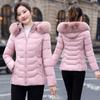 Ladies Winter Coat Women Down Cotton Hooded Jacket Woman Casual Warm Outerwear Jackets Female Girls Fur Collar Clothes