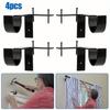 4pcs No-Drill Curtain Rod Bracket, Adjustable Curtain Rod Holder with Easy Installation, Heavy-Duty Window Curtain Support with Wall-Mounted Design
