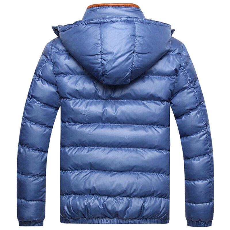 Men Down Jackets Parka Hooded Winter Coat Male Warm Long Sleeve Jacket Casual Zipper