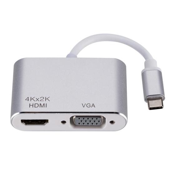 Universal USB 3.1 Type C To VGA HDMI-compatible 4K Converter Cable Adapter Cord Port HUB