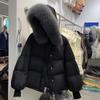 Winter Women Faux Fur Hoodie Down Jacket Korean Outwear Old Money Padded Coat Simple Oversize Thick Parkas Down Overcoat Warm