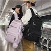 Large Capacity Student Schoolbag Women's Solid Color Backpack Men's Travel Backpack with Coin Purse