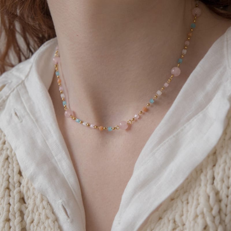 MERRYMOTIVE Pastel Sugar Candy Ball Chain Necklace