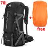 70L Nylon Camping Backpack Travel Bag With Rain Cover Outdoor Hiking Daypack Mountaineering Backpack Men Shoulder Bags Luggage