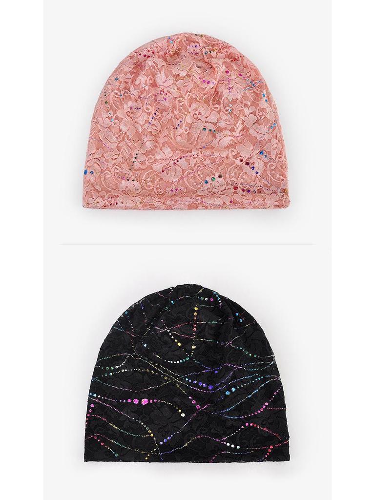 Breathable Double-Layer Lace Head Wrap for Women - Sun Protection Fashion Hat for Spring/Summer