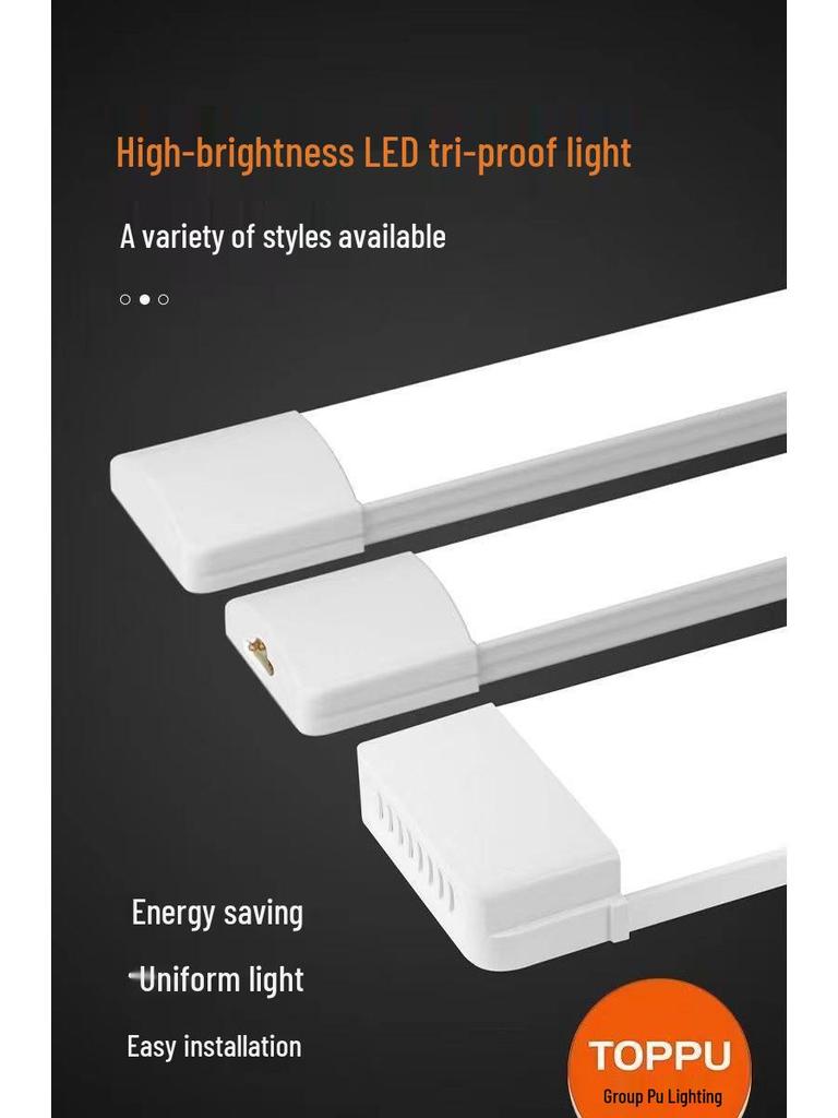 LED Super Bright Daylight Tube: Long Strip, Three-Proof Purification Light for Home, Office, and Mall Use