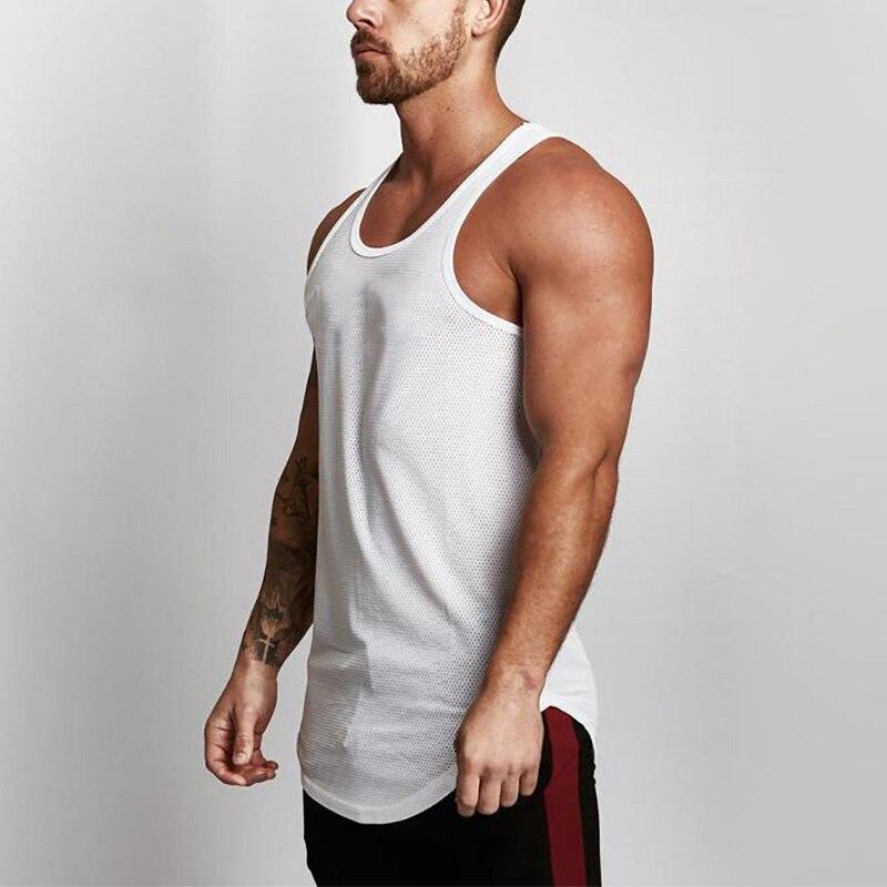 Muscleguys Sports Vest Summer Casual Loose Bottoming Shirt Men's Fitness Mesh Sleeveless T-shirt