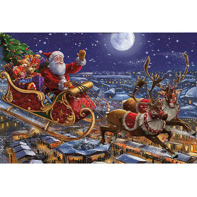 Santa Claus DIY 5D Diamond Painting Full Round Resin Scenery Diamond Embroidery Cross Stitch Kits Christmas Gift