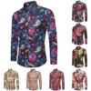 Autumn Printed Long Sleeve Shirt Fashionable Men'S Casual Lapel Shirt