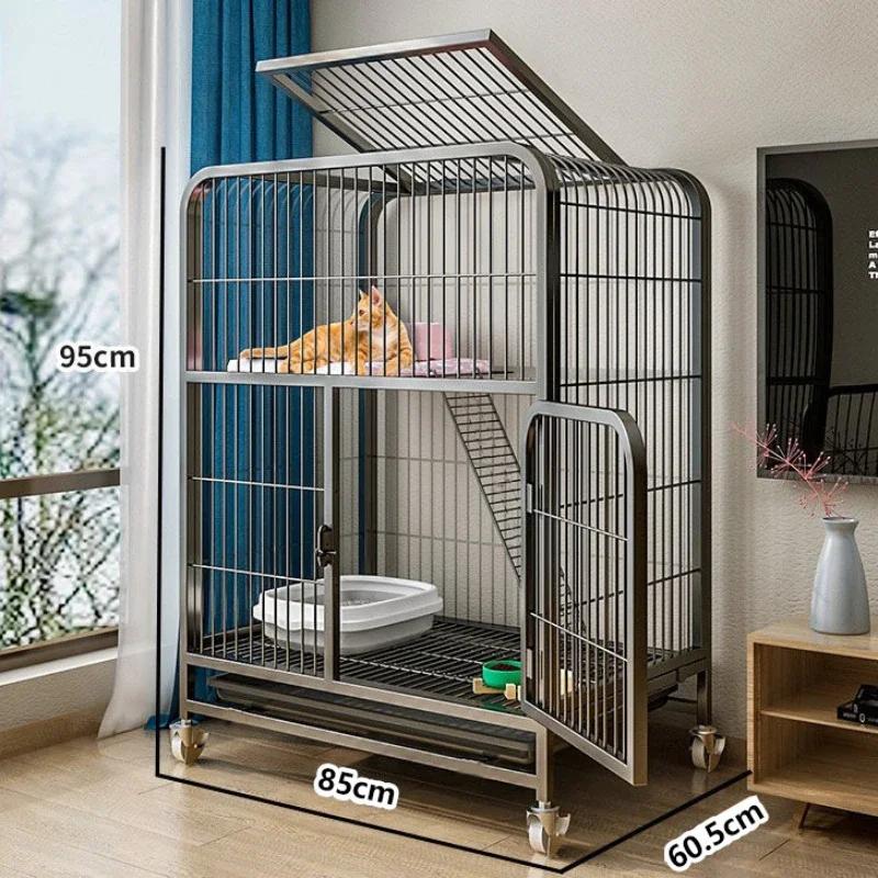 Window Openable Mesh Cat Cages Creative Pet Villa Duplex Luxury Cat Dog House Large Capacity Indoor Cat Cage for Household Use