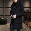 Men's Hooded Down Jacket  Mid-length  Winter  Thick  Warm  Cotton Jacket  Men's Casual Top  Solid Color  Coats  Can Be Worn In Northern