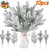 10/1Pcs Artificial Pine Needles Branches Snow Pine for Christmas Xmas Tree Wreath DIY Fake Plants Ornaments Home New Year Gifts