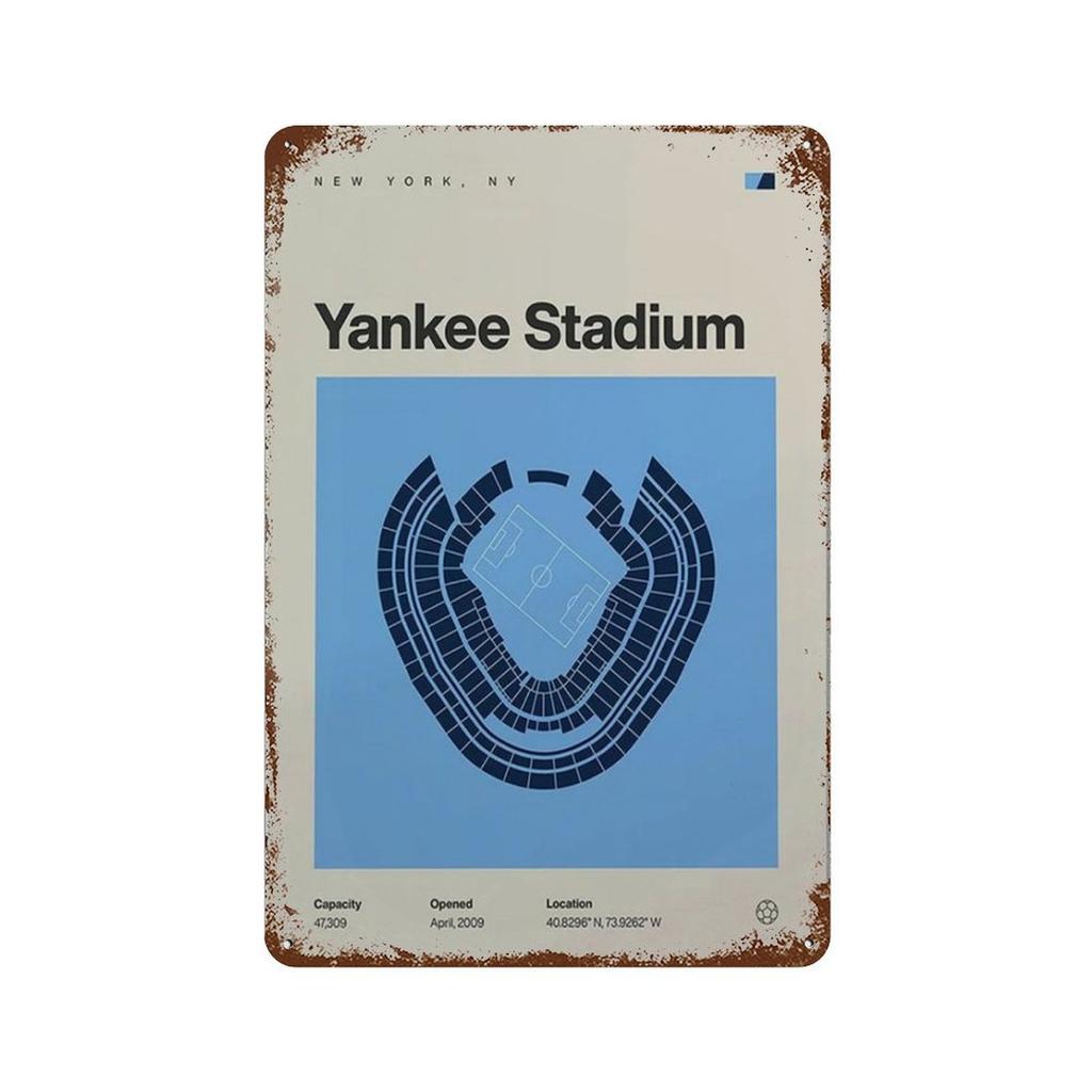 Vintage Metal Posters Signs Modern Famous Football Stadium Nordic Style Wall Art Poster for Living Bar