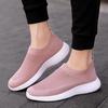 Light Breathable Women's Flats Knitted Mesh Running Sports Shoes Slip-on Walking Loafers Mother Shoes
