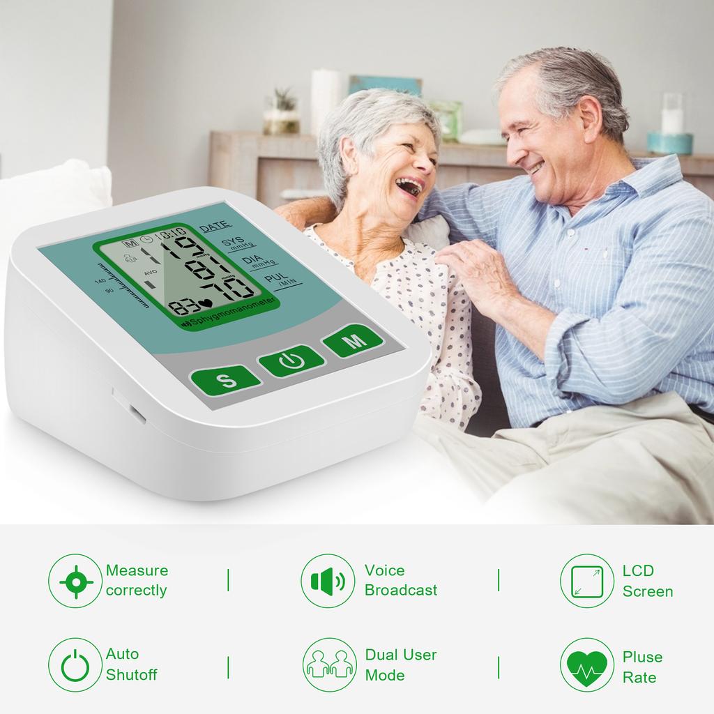 USB Digital Arm Automatic Blood Pressure Monitor & Household Arm Band Type English Voice