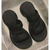 Summer New Hot Sale Women's Slippers Round Toe Platform Open Toe Outdoor Casual Flat Heel Fashion Concise Sandals