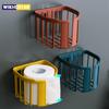 Creative Punch-Free Toilet Paper Shelf Storage Rack Bathroom Kitchen Tissue Box Wall-Mounted Paper Storage Box Paper Holder