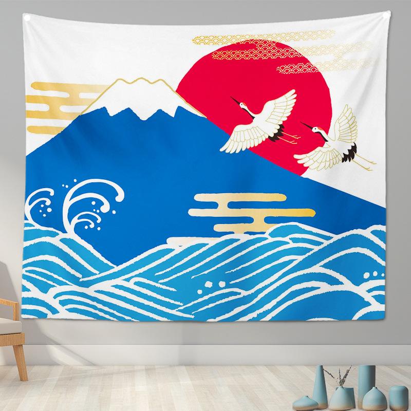 Home Decoration Japanese Ukiyo-e Tapestry Kanagawa Surf Hanging Cloth Wine Shop    Painting