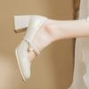 Mary Jane Shoes Women's Autumn New Fairy Word with Thick Heels High Heels