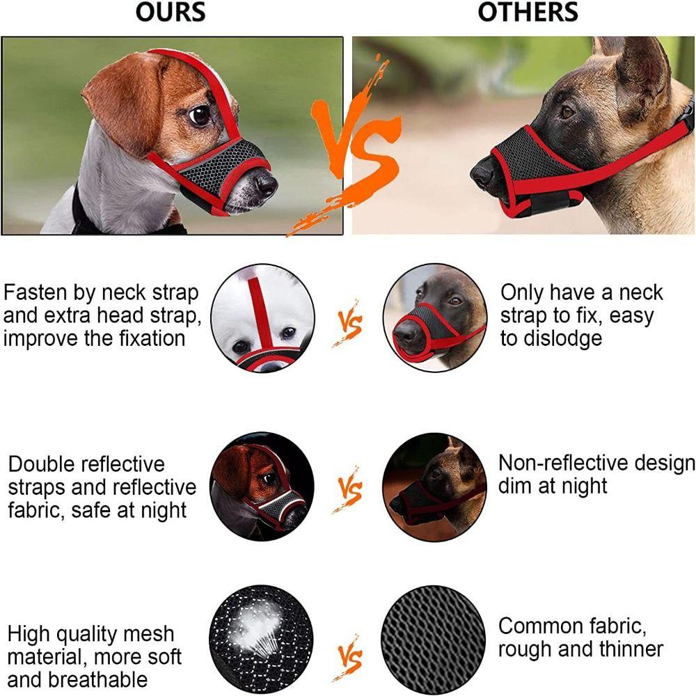 Comfortable Mesh Dog Mouthpiece Soft Fabric Pet Mask Durable Dog Muzzle Small To Medium Dogs