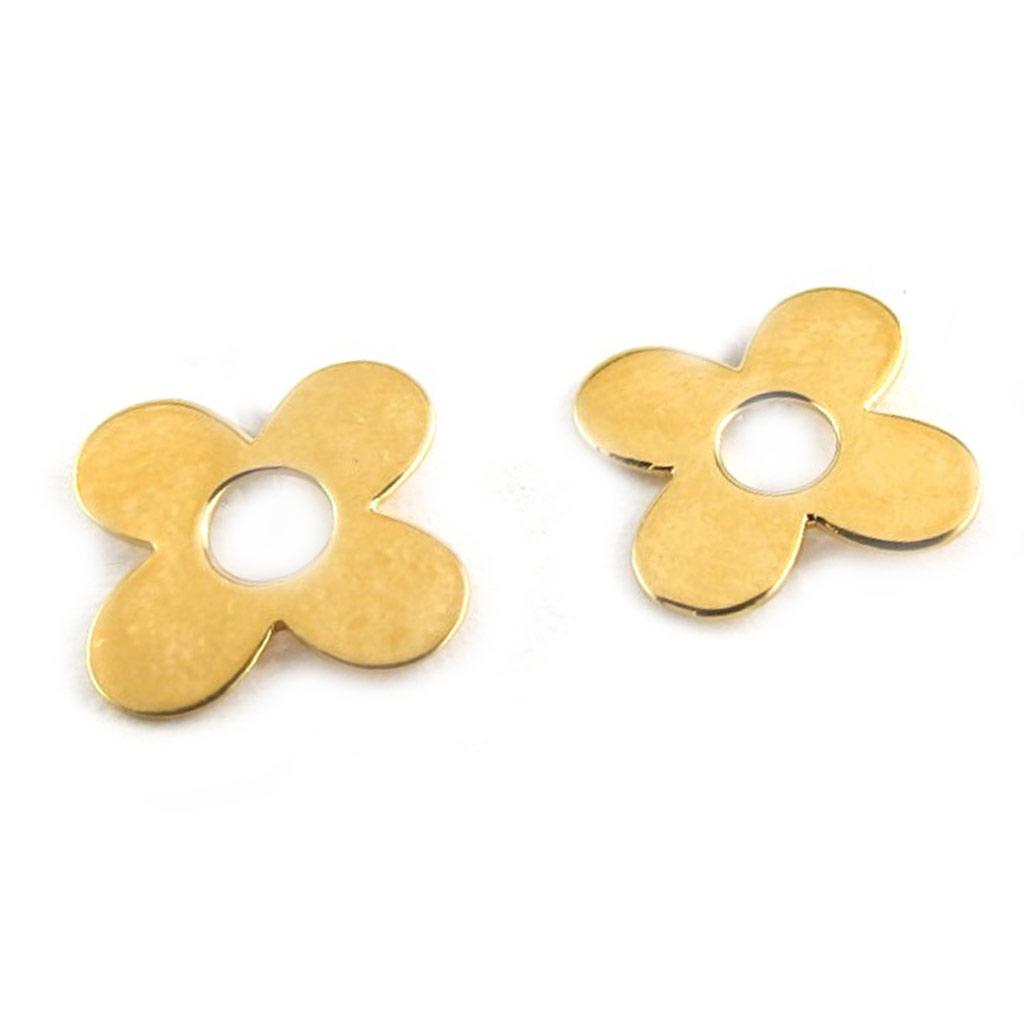 Les Trésors De Lily [N2224] - Gold Plated 'Flora' Earrings - 12 Mm