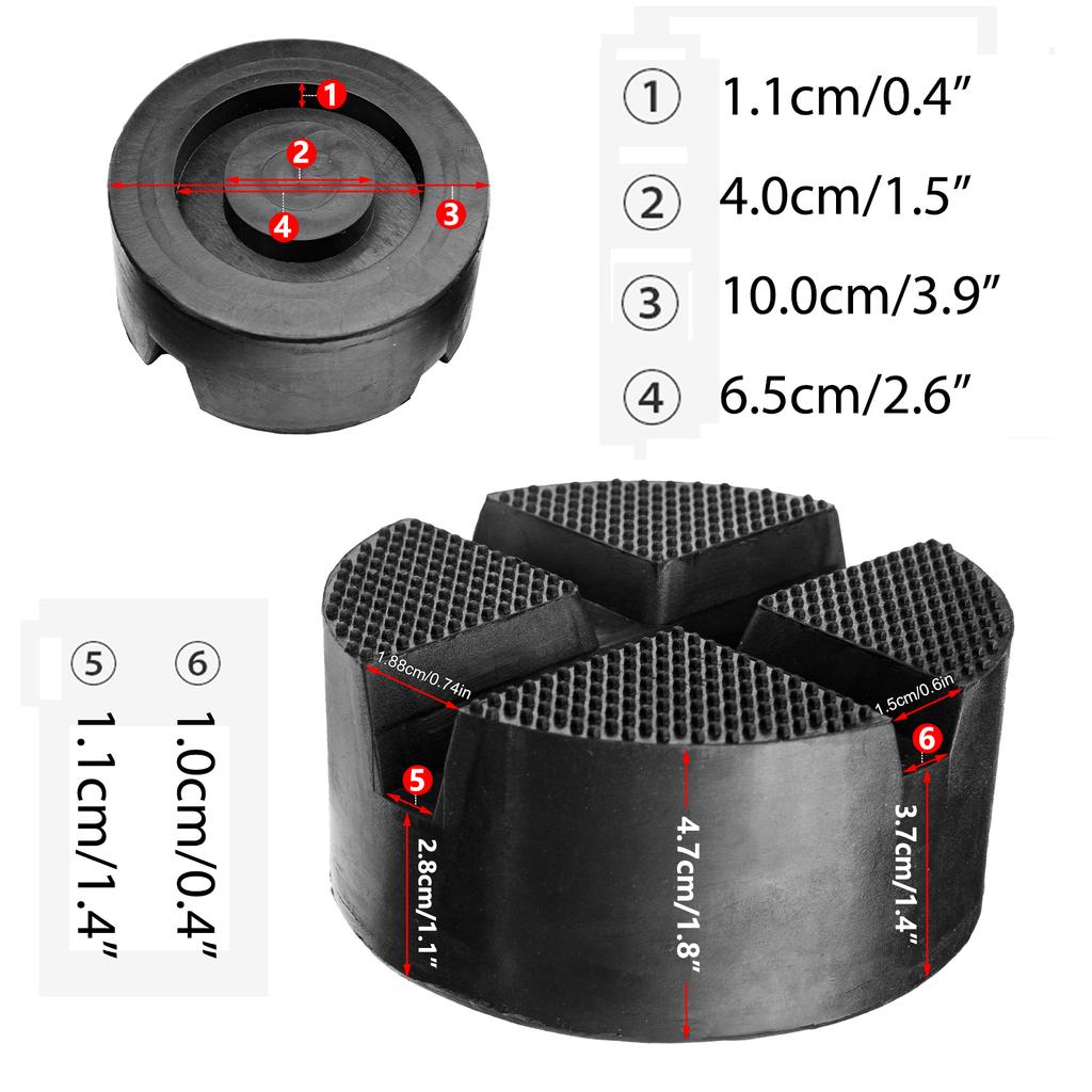 Rubber Car Lift Jack Stand Pad Slotted Floor Frame Rail Adapter Protector Jackiing Tool Thickened Antislip Adaptor Support Pads