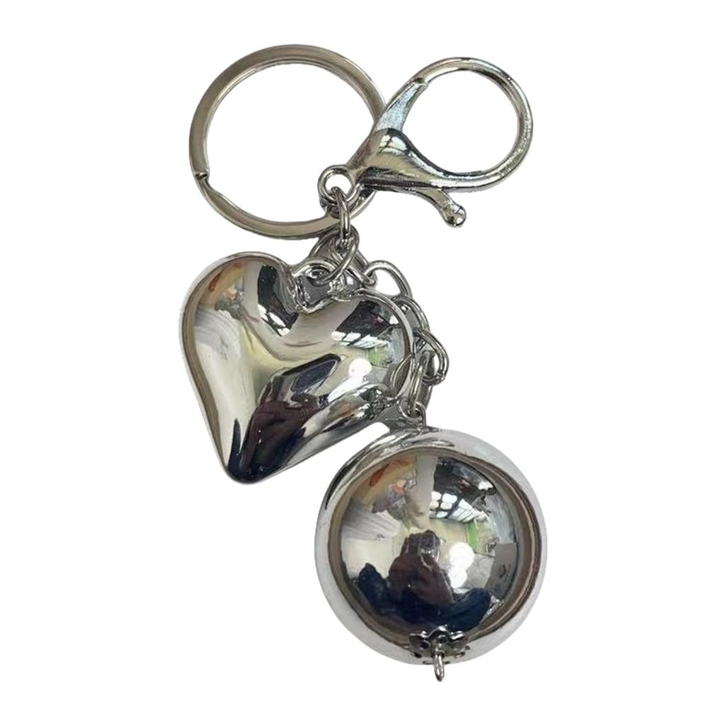 Sweet Heart Bowknot Beaded Keychain Pendant Lovely Hangings Decorations Keyring Charm for Purse Bag Backpack Handbag