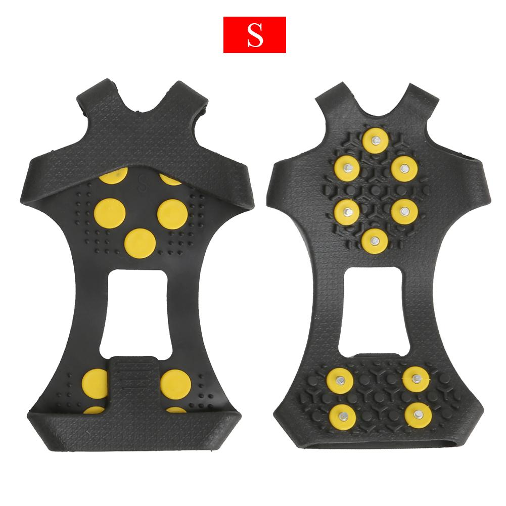 A Pair 10 Teeth Anti Skid Ice Cleat Shoe Cover Grips Spikes Climbing Crampons for Outdoor Hiking