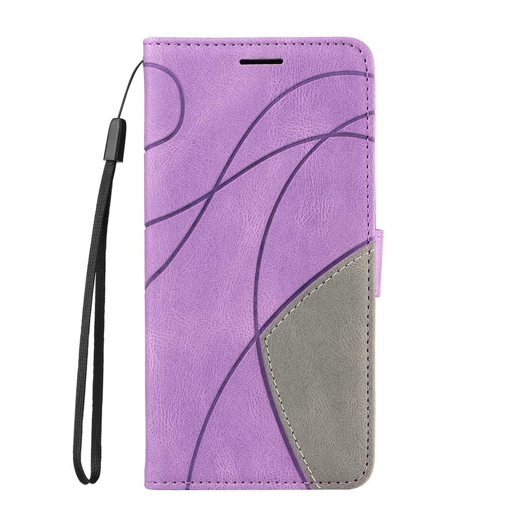 For Nokia 5.3,Nokia 3.4,Nokia 5.4,Nokia 2.4,Nokia G10,G20...Line Pattern Style Splicing Design PU Leather Flip Stand Wallet Phone Bag Case with Card
