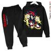 Boys Hoodie Tracksuit Shadow Hedgehog HD Print Sonic Autumn Kids Girls Character Hoodie Set Age 4-14 Thin Fleece Hoodie Set Sweatsuit Polyester