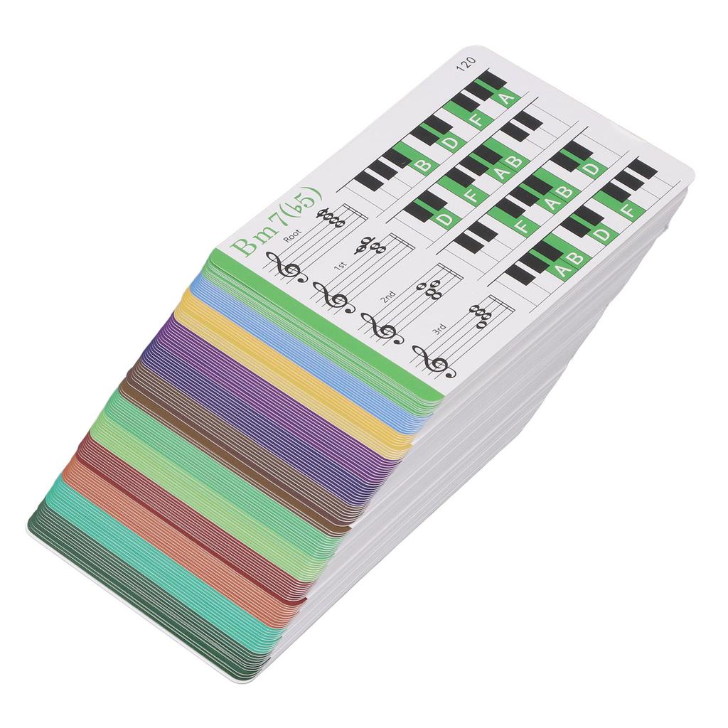 Music Flash Cards Colored Copper Plate Paper Piano Color Coded Flash Cards for Beginner