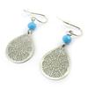 [N3715] - Silver Blue 'Navajo' Earrings