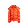 Logo Print Hidden Zipper Hooded Cotton Jacket Women Jacket Orange HI6085