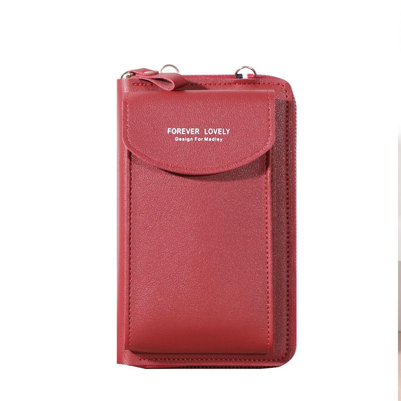 Women High Quality Cell Phone Pocket Fashion PU Leather Card Holders Small Crossbody Bag