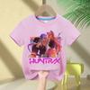Summer 2025 New KPop Demon Hunters T-shirt for Boys and Girls, Kids Clothing, Casual Short Sleeve T-shirt with Round Neck