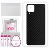 apgo Protective Skin Sticker for the Back Compatible with Samsung Galaxy A12, Wrap Film, Foil, Vinyl - Pattern Carbon Black