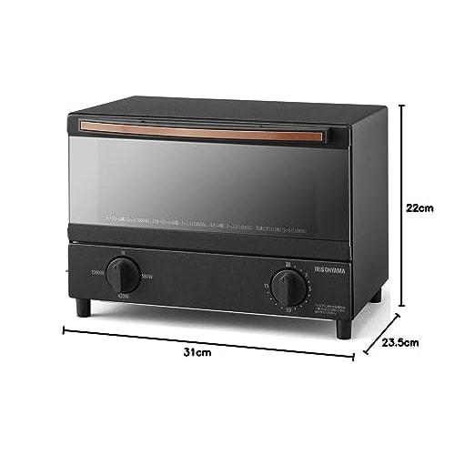 IRIS OHYAMA Steam Oven Toaster 2 Pieces Black BLSOT-011-B