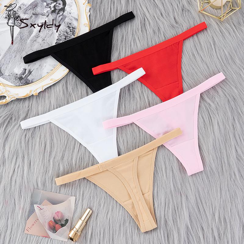 Sexy Women Cotton G String Thongs Low Waist Seamless Female Underpants Solid Color High Elasticity Underwear Lingere