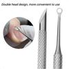 New Nail Double-ended Use Stainless Steel Circle Beveled Head Cuticle Pusher Remover Manicure Sticks Tool Nail Art Tool